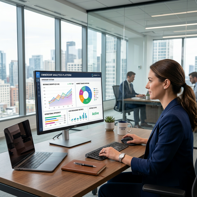 Monitor mostrando dashboard de software a medida